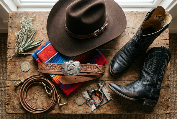 Accesorios Vaqueros Esenciales: Cómo Combinar Sombrero, Cinturón y Botas