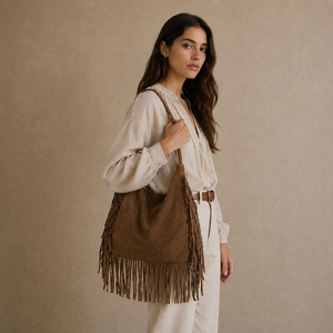 Bolsa de Piel con Flecos – Dakota - Tierra Norte
