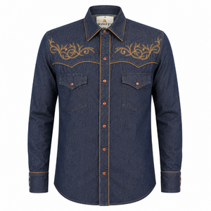 Camisa RANGERS Vaquera Mezclilla boradad