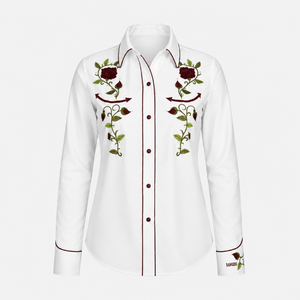 Camisa mujer vaquera marca Rangers blanca bordada