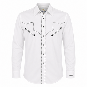 Camisa vaquera Rangers blanca hombre