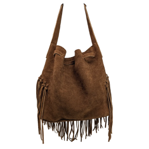Bolsa de Piel con Flecos Bucket Boho Tierra Norte