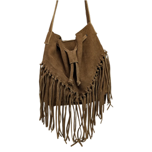Bolsa de Piel con Flecos Bucket Boho Tierra Norte