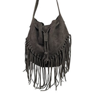 Bolsa de Piel con Flecos Bucket Boho Tierra Norte