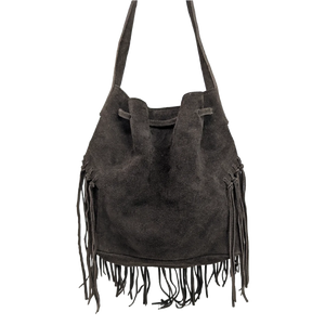Bolsa de Piel con Flecos Bucket Boho Tierra Norte