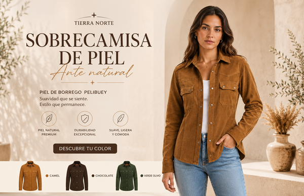 Banner sobrecamisa mujer piel de pelibuey 