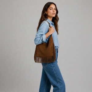 Bolsa de Piel con Flecos – Dakota (Chica)- Tierra Norte