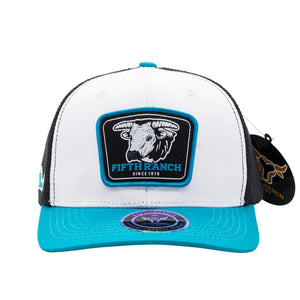 Gorra Fifth Ranch Toro Blanco Turquesa Trucker Snapback