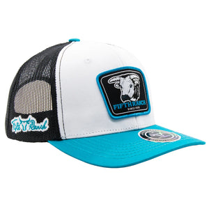 Gorra Fifth Ranch Toro Blanco Turquesa Trucker Snapback
