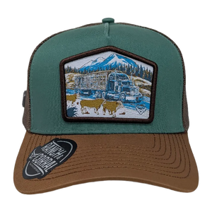 Gorra Ranch & Corral Ganado Verde Tabaco Trucker