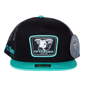 Gorra Fifth Ranch Toro Negro Menta Trucker Snapback