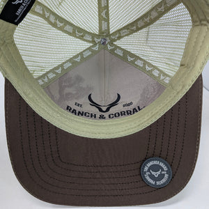 Gorra Ranch & Corral Cowgirl Verde Olivo Café Trucker