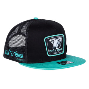Gorra Fifth Ranch Toro Negro Menta Trucker Snapback