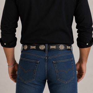 Cinturón Vaquero Negro Western Signature