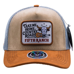 Gorra Fifth Ranch Country Roads Beige Arena Tabaco Trucker Snapback