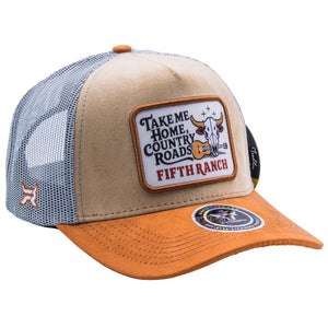 Gorra Fifth Ranch Country Roads Beige Arena Tabaco Trucker Snapback