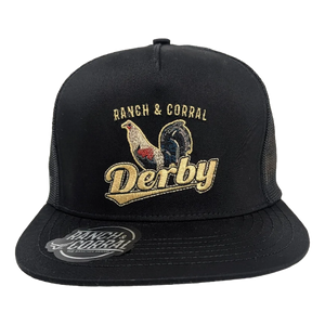Gorra Ranch & Corral Derby Negra Trucker Plana