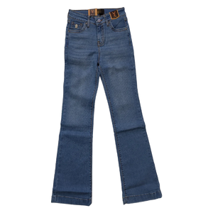 Jeans Mujer Azul Claro Bleach Flare Stretch