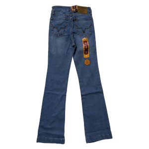 Jeans Mujer Azul Claro Bleach Flare Stretch