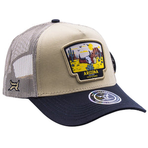 Gorra Fifth Ranch Arizona Beige Negro Trucker Snapback