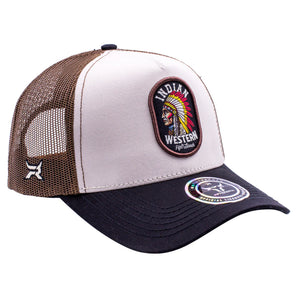 Gorra Fifth Ranch Indian Western Crema Negro Trucker Snapback