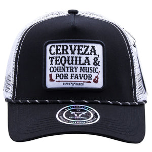 Gorra Fifth Ranch Cerveza Tequila Negra Blanca Trucker Snapback