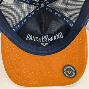 Gorra Ranch & Corral Aussie Gris Naranja Trucker Semicurva Snapback