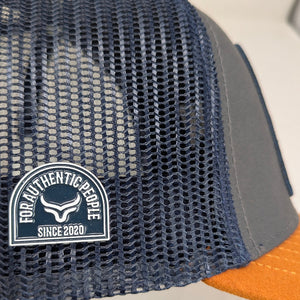 Gorra Ranch & Corral Aussie Gris Naranja Trucker Semicurva Snapback