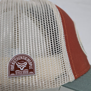 Gorra Ranch & Corral Cuco Raya Naranja Verde Trucker Semicurva Snapback