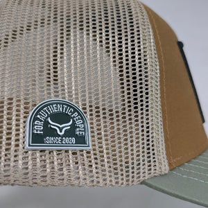 Gorra Ranch & Corral David Alonso Café Verde Trucker Semicurva Snapback