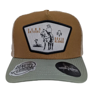 Gorra Ranch & Corral David Alonso Café Verde Trucker Semicurva Snapback