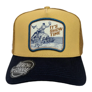 Gorra Ranch & Corral It’s Show Time Amarillo Azul Trucker Semicurva Snapback