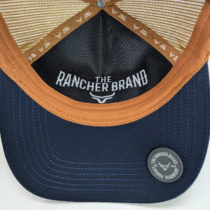 Gorra Ranch & Corral Roping Negro Azul Trucker Semicurva Snapback