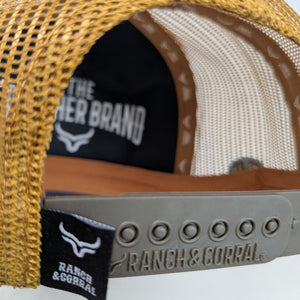 Gorra Ranch & Corral Roping Negro Azul Trucker Semicurva Snapback