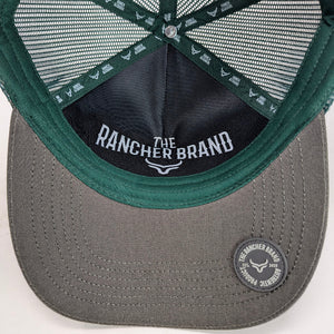 Gorra Ranch & Corral Toro Verde Gris Trucker Semicurva Snapback