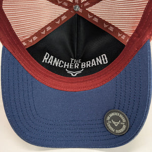 Gorra Ranch & Corral Red Angus Rojo Azul Trucker Semicurva Snapback