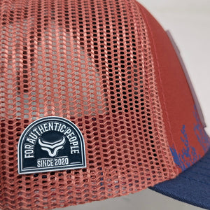 Gorra Ranch & Corral Red Angus Rojo Azul Trucker Semicurva Snapback