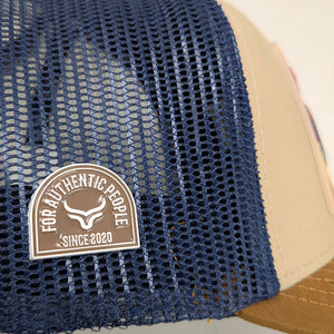 Gorra Ranch & Corral Pick Up Beige Café Trucker Semicurva Snapback