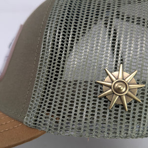 Gorra Ranch & Corral Appaloosa Verde Olivo Café Trucker Semicurva Snapback