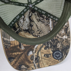 Gorra Ranch & Corral Venado Beige Verde Trucker Semicurva