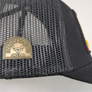 Gorra Ranch & Corral Cattle Driver Negra Trucker Semicurva Snapback