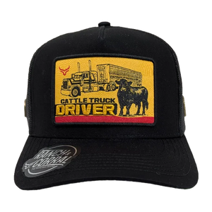 Gorra Ranch & Corral Cattle Driver Negra Trucker Semicurva Snapback