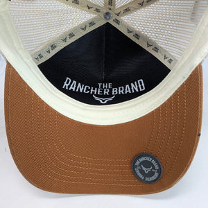 Gorra Ranch & Corral Life Begins Beige Café Trucker Semicurva Snapback