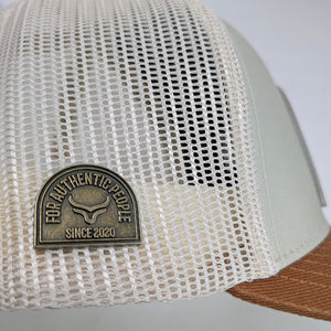 Gorra Ranch & Corral Life Begins Beige Café Trucker Semicurva Snapback