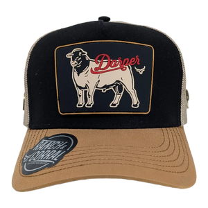 Gorra Ranch & Corral Borrego Negro Café Trucker Semicurva Snapback
