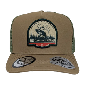 Gorra Ranch & Corral Venado Beige Verde Trucker Semicurva