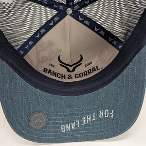 Gorra Ranch & Corral Agriculture Maquinaria Azul Gris