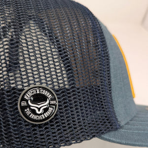 Gorra Ranch & Corral Agriculture Maquinaria Azul Gris