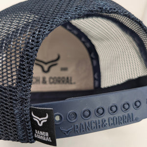 Gorra Ranch & Corral Agriculture Maquinaria Azul Gris