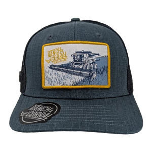 Gorra Ranch & Corral Agriculture Maquinaria Azul Gris